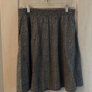 Cotton skirt with micro-dot black/cream design by Eileen Fisher